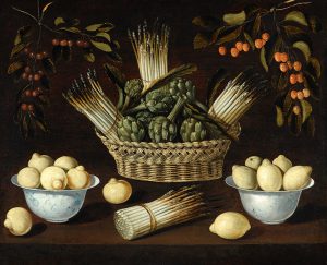 Still Life with Asparagus, Artichokes, Lemons, and Cherries thumbnail