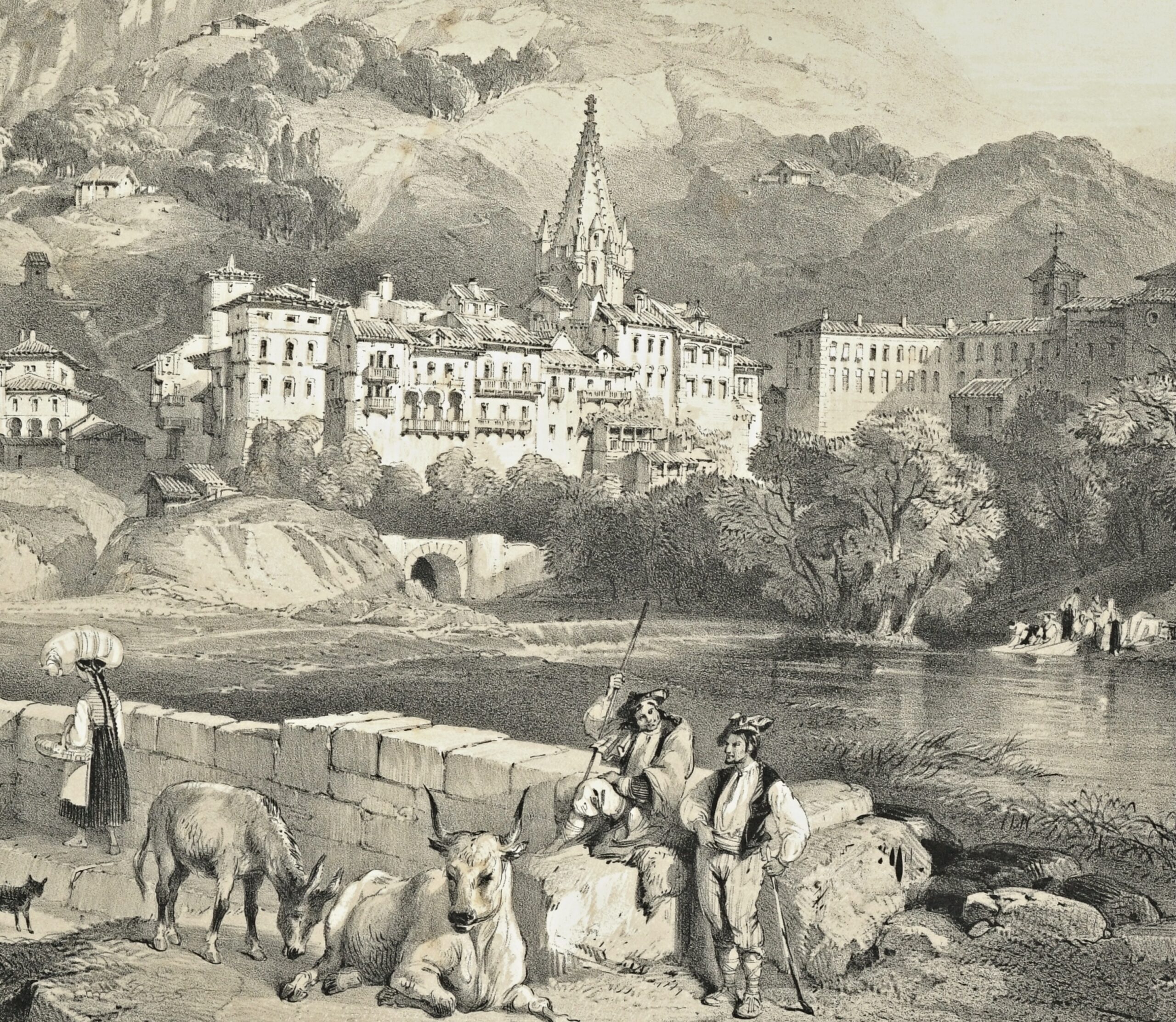 Northern and western Spain feature comparatively rarely in illustrated travelogues and albums of lithographs during the Romantic period, but those travellers who entered Spain via the western Pyrenees found much to admire. 