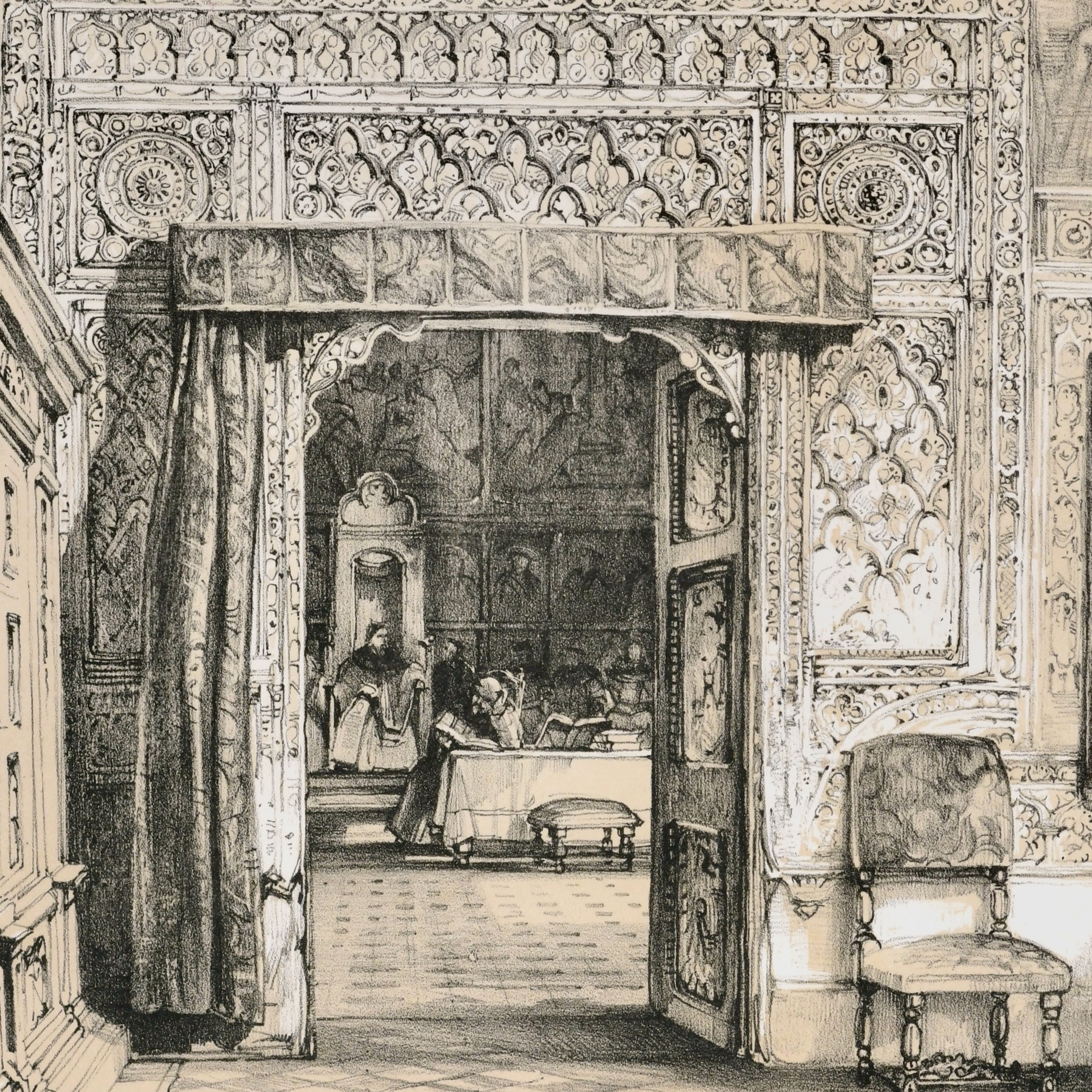 Located halfway along the route from Biscay to Andalucía, the capital of Spain became part of the travellers’ experience of Spain. Founded as ‘Mayrit’ under Umayyad rule in the ninth century, Madrid gained prominence as a political and cultural centre under King Philip II, who established his court there in 1561.