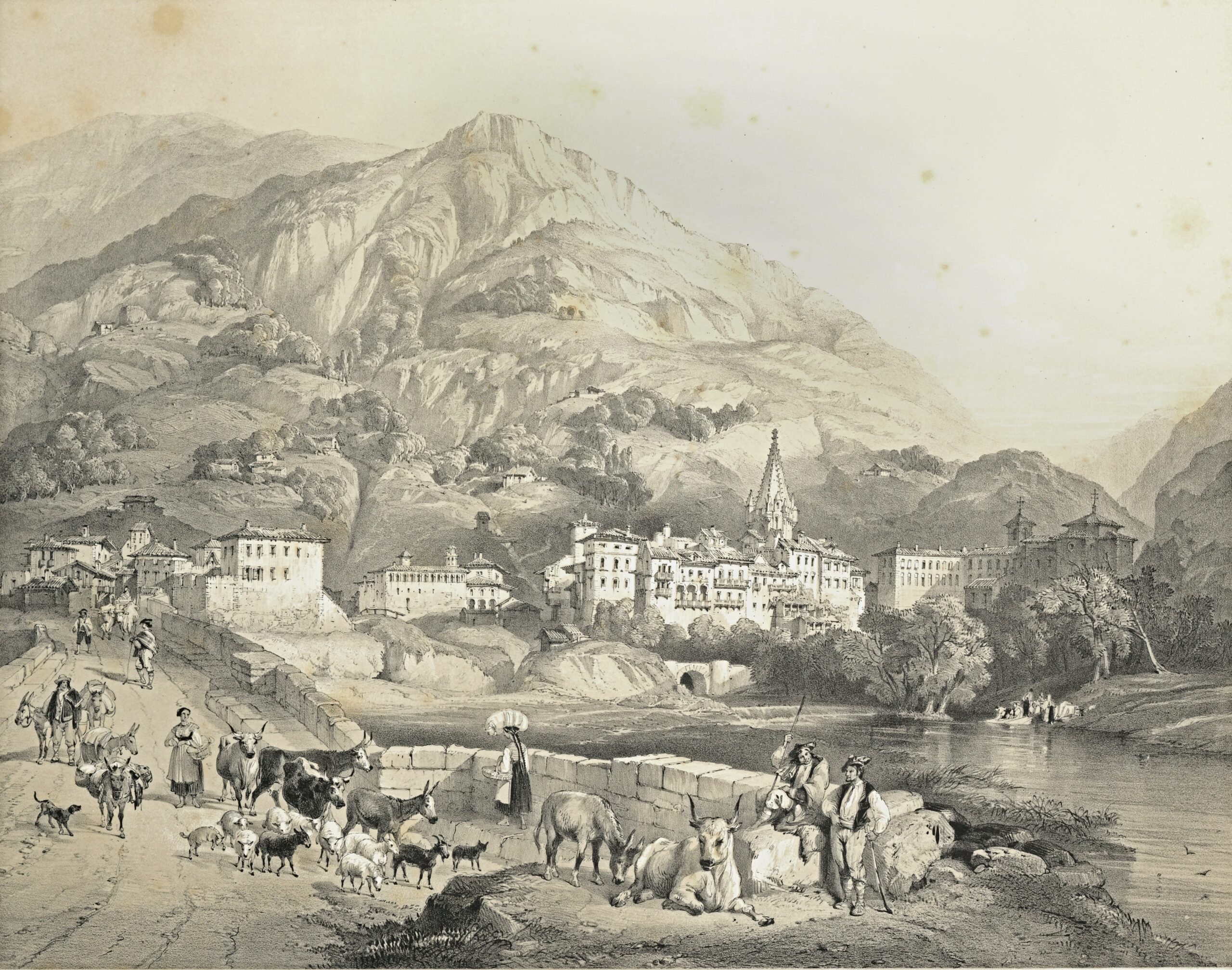 Azpeitia en Guipuzcoa desde el Camino de Tolosa