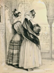 Dos hermanas. Spanish Ladies, habited in the maja dress of Andalusia. Sketched at Seville  thumbnail