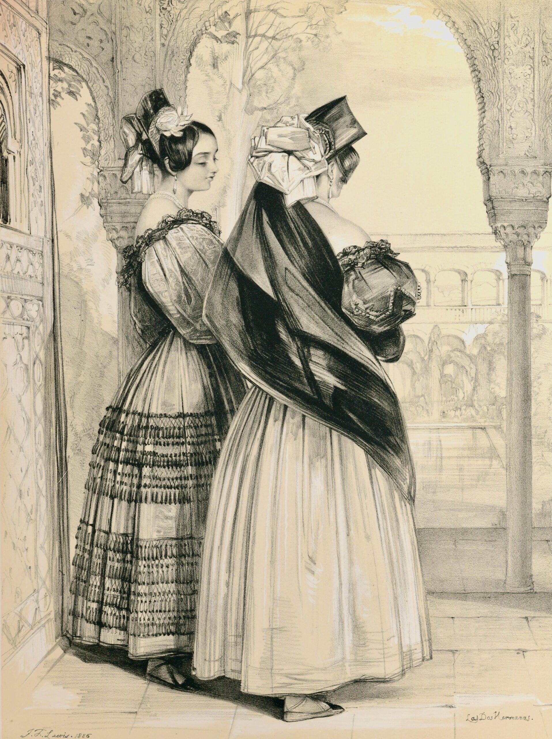 Dos hermanas. Spanish Ladies, habited in the maja dress of Andalusia. Sketched at Seville 